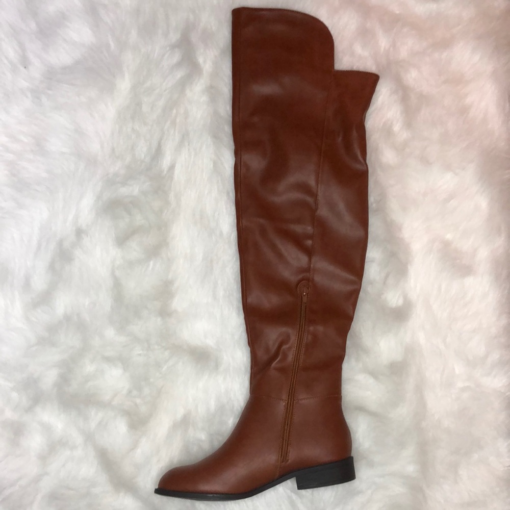 Cognac Thigh High Riding Boots